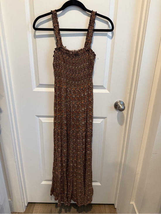 NATURAL LIFE Dresses & Skirts - Natural Life Boho Smocked Floral Maxi Dress Brown Prairie Cottagecore Small